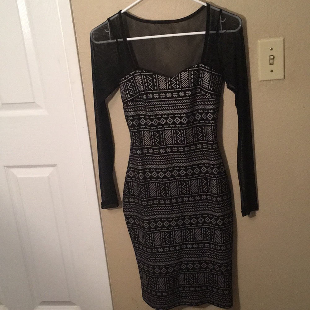 Black dress with lace top